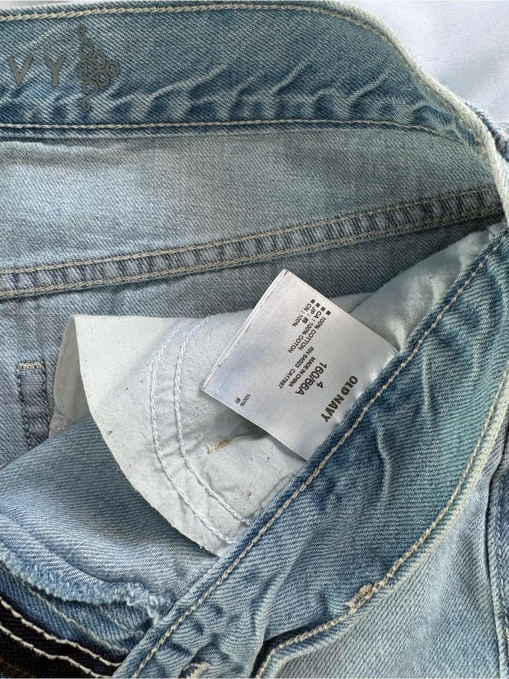 Old Navy Light Blue Distressed Denim Mini Skirt - Picture 3 of 3